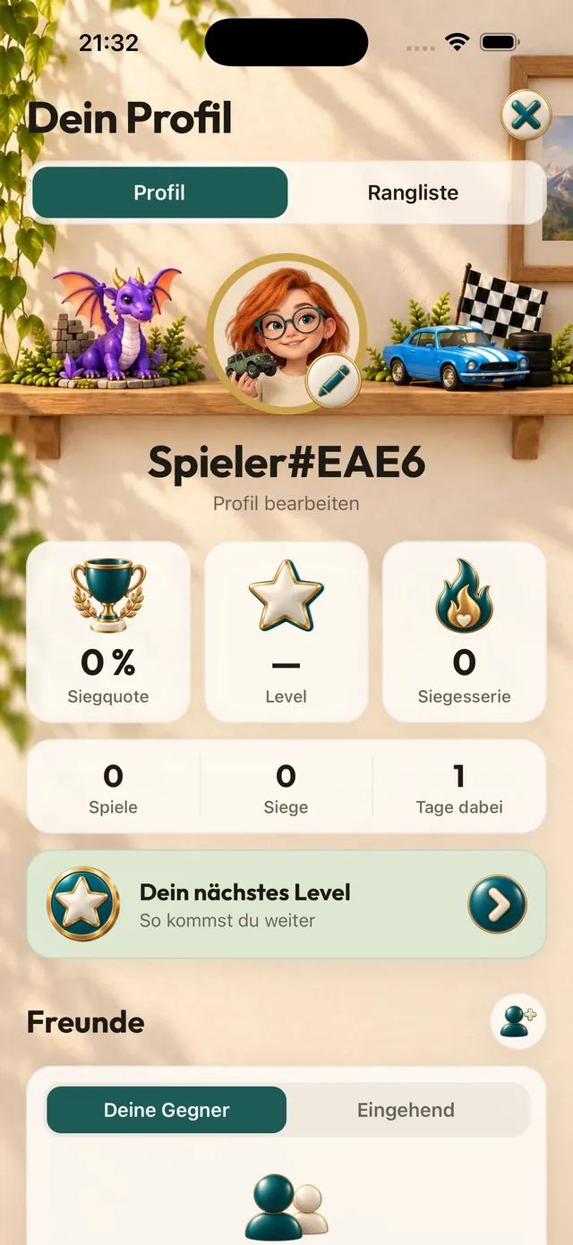 App-Bildschirm: Profil