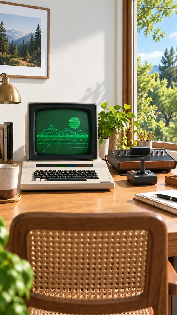 Alter Heimcomputer auf dem Schreibtisch